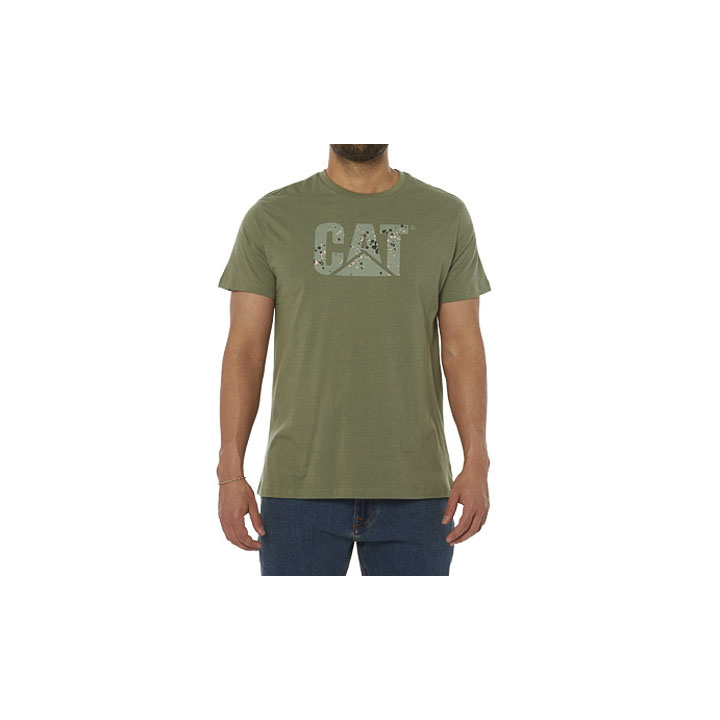 Caterpillar T-Shirts UAE Online - Caterpillar Earth Cat Fill Mens - Green YXPOAH149
